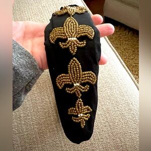 Beaded fabric fleur de lis headband ⚜️